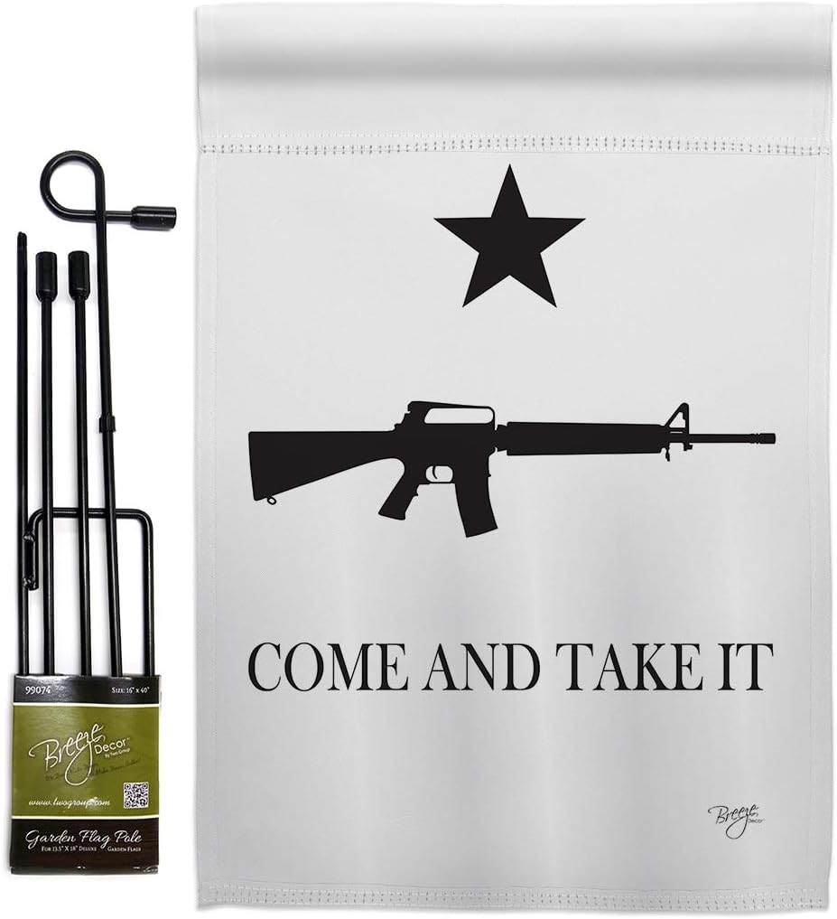 Come and Take It Burlap Garden Flag Americana US Historic July Memorial Veteran Independence United State American Small Decorative Gift Yard House Banner Double-Sided Made In USA 13 X 18.5