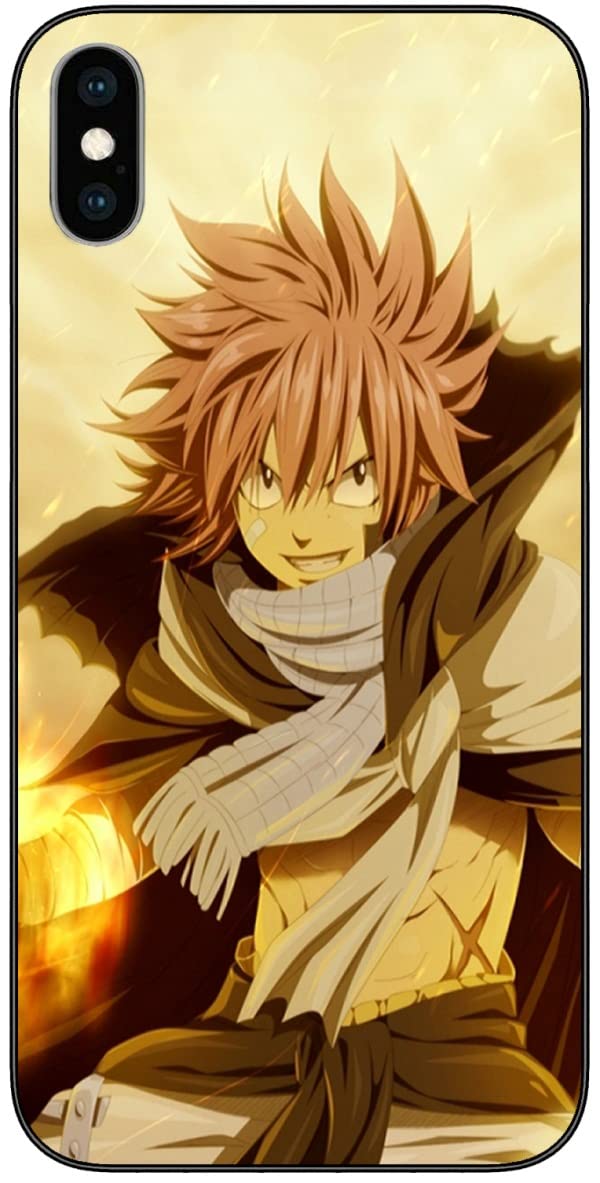 Compatible with iPhone X/Xs case Fairy Anime with Tail 308 Anime Soft TPU Rubber Protection Cover Phone Cace Black