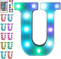 Vista 241 de Foaky LED Letter Lights Sign Marquee Light Up Letters Sign for Night Light Wedding/Birthday Party Battery Powered Christmas Lamp Home Bar