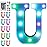 Foaky Colorful LED Letter Lights with Remote,Marquee Light Up Letters Sign for Night Light Wedding/Birthday Party Battery Powered Christmas Lamp Home Bar Decoration(U)