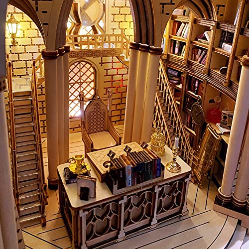 Wooden Principal's Office Diagon Alley Book Nook Kit Bookend Stand Decoration Light Model Building Kit Book Nook Inserts Art Bookend Diy Bookshelf Decor #TOP6