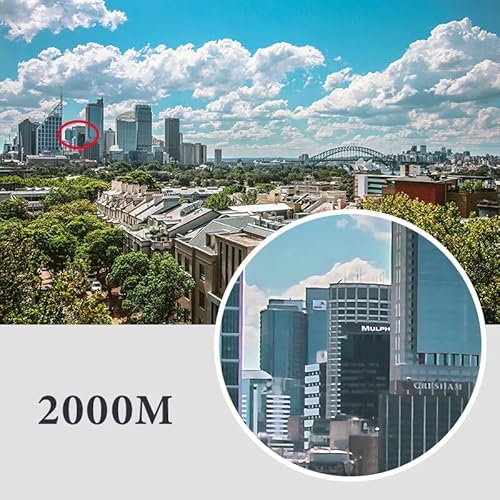 Binóculo Poderoso de Longo Alcance 2000m, Visão Cristalina, Dobrável, Prisma BAK4, Lente FMC