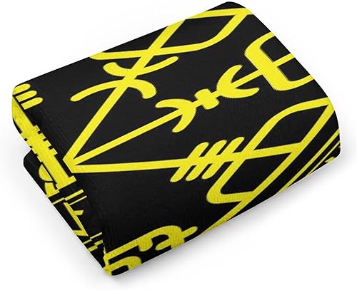 Miniatura 3 de Toalla de lavado ligera, sin olor, toalla altamente absorbente, toalla de camping de secado rápido compatible con brújula rúnica negra Vegvisir en