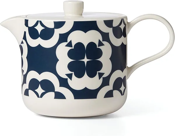 Kate Spade New York Elegant Geo Teapot, one size, Blue