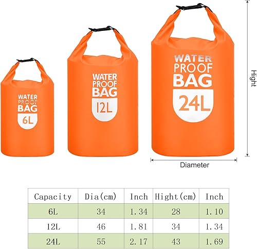 Miniatura 2 de PATIKIL Bolsa seca impermeable de 24 litros, bolsa seca portátil, bolsa de almacenamiento ligera y seca para gimnasio, kayak, senderismo, natación,