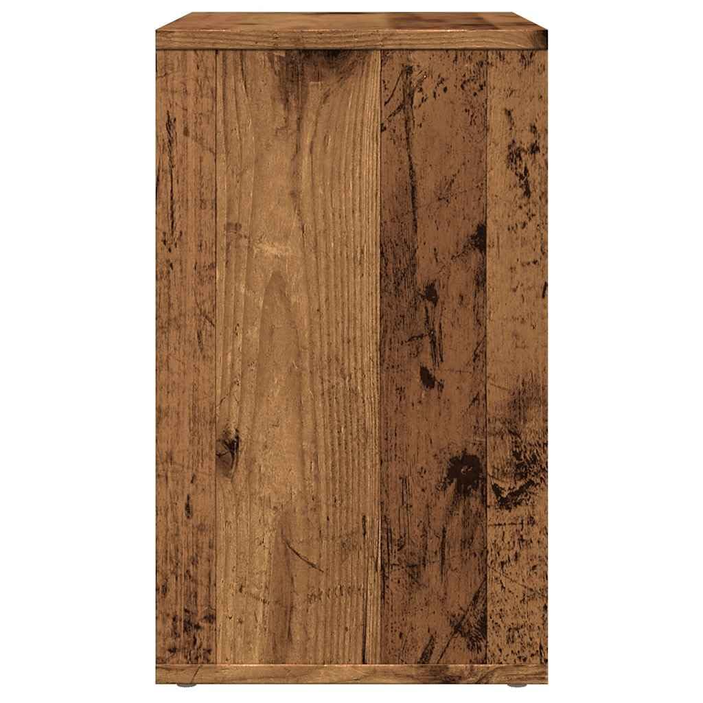 Mesa auxiliar con aspecto de madera envejecida, 50 x 30 x 50 cm, con estante abierto, mesa de centro versátil y mesita de noche para salón, dormitorio y pasillo, fácil de limpiar y resistente