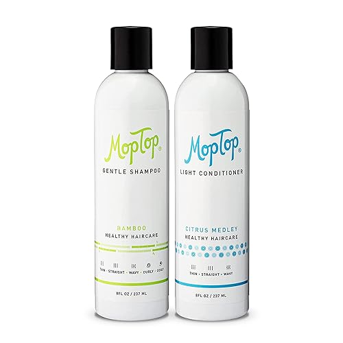 Miniatura 1 de MopTop Champú suave  acondicionador ligero para cabello ondulado liso y fino seguro para el color juego hidratante para el cuidado del cabello