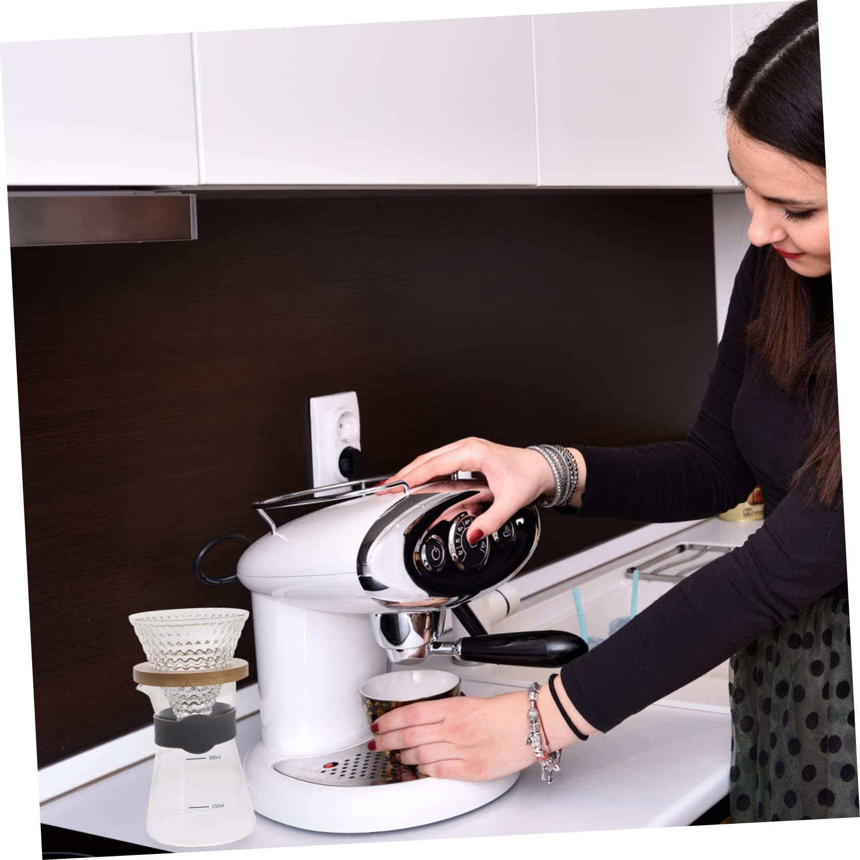 Cabilock 2 Juegos Recipiente De Filtro Cónico Filtrar Filtros Descafeinado Té Automático Filtro Para Maquina De Cafe Jarabe Café Llevar Manosear Filtro De Cafetera Embudo Cafeteras Vidrio