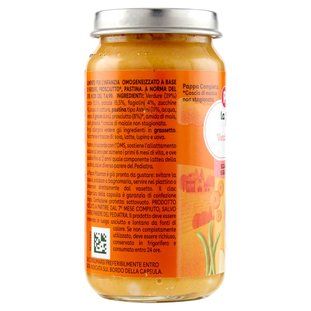 Plasmon La Pappa Verdure, Prosciutto e Pastina la Pappa Gemüse, Schinken und Pastina 6x200 g+ Italian Gourmet Polpa di Pomodoro 400g