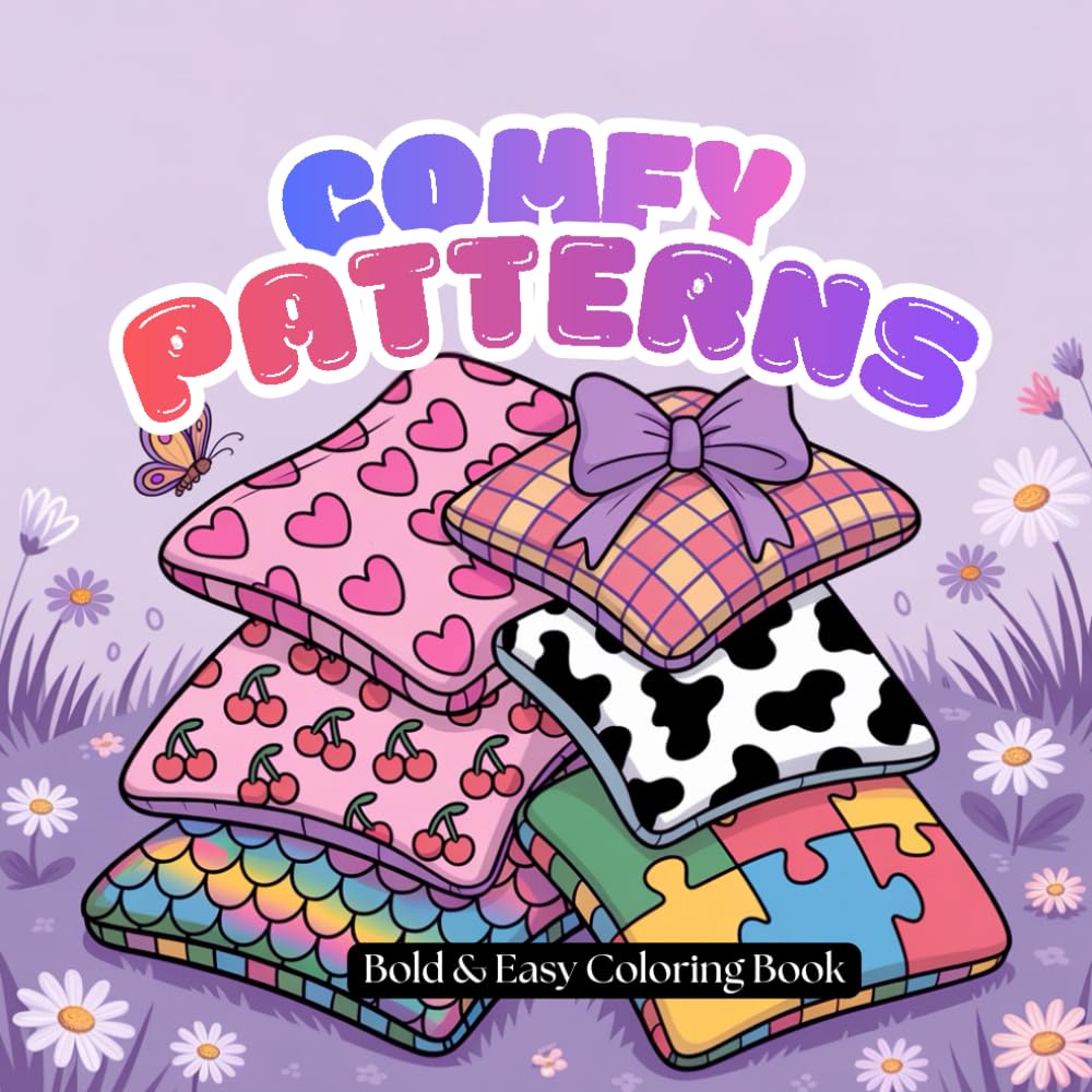 Comfy Patterns: Bold & Easy Comfy Patterns for Relaxation and Stress Relief BIG Coloring Book with 203 Pages for Adults and Teens
