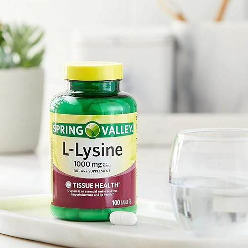 Miniatura 3 de SPEC Suplementos de aminoácidos de lisina, 1 tableta por porción, Spring Valley L-Lisina apoya un sistema inmunológico saludable* 100 unidades