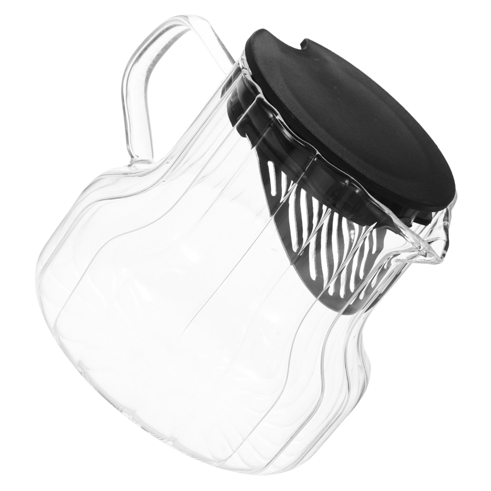 CONGARTENO Glass Coffee Maker Pot Vertical Stripes Jug Transparent Brewing Process for Coffee and Tea Easy to Clean Water Carafe for Home Use