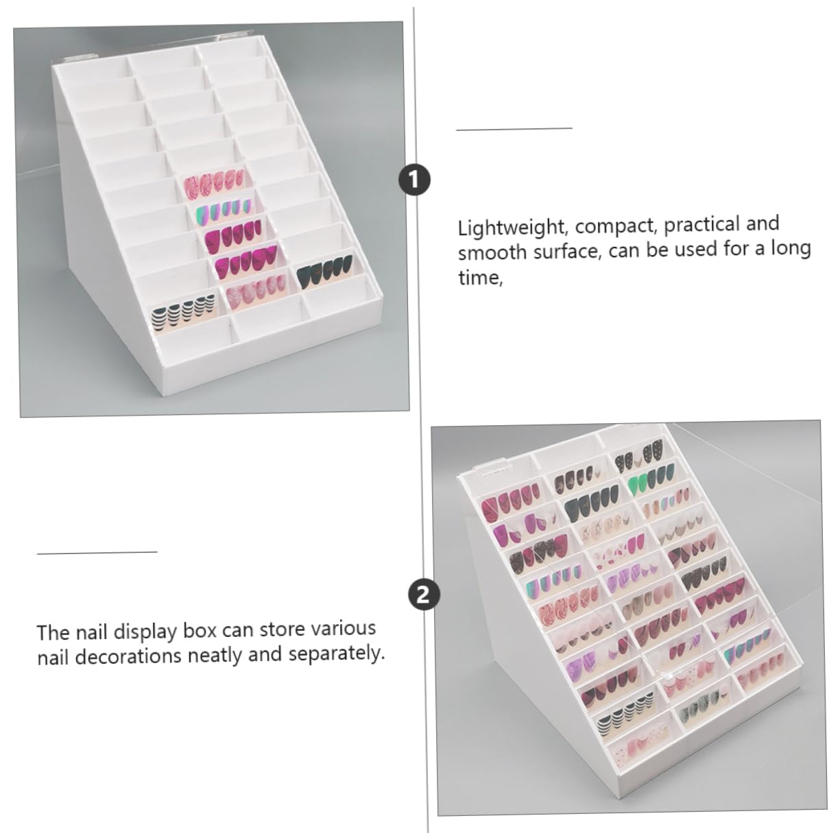 Nail Art Display Board Multi Color Holder for Manicure for Nail Salon Practice Use Compact and Durable Showing Box for Polish Tips