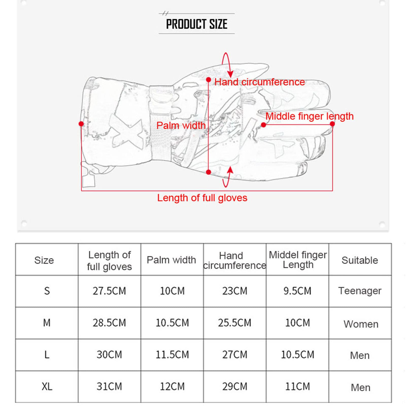 Gants de Ski Chauds Écran Tactile Polaire Snowboard Graffiti Étanche Temps Froid Femmes et Hommes Gants d'hiver