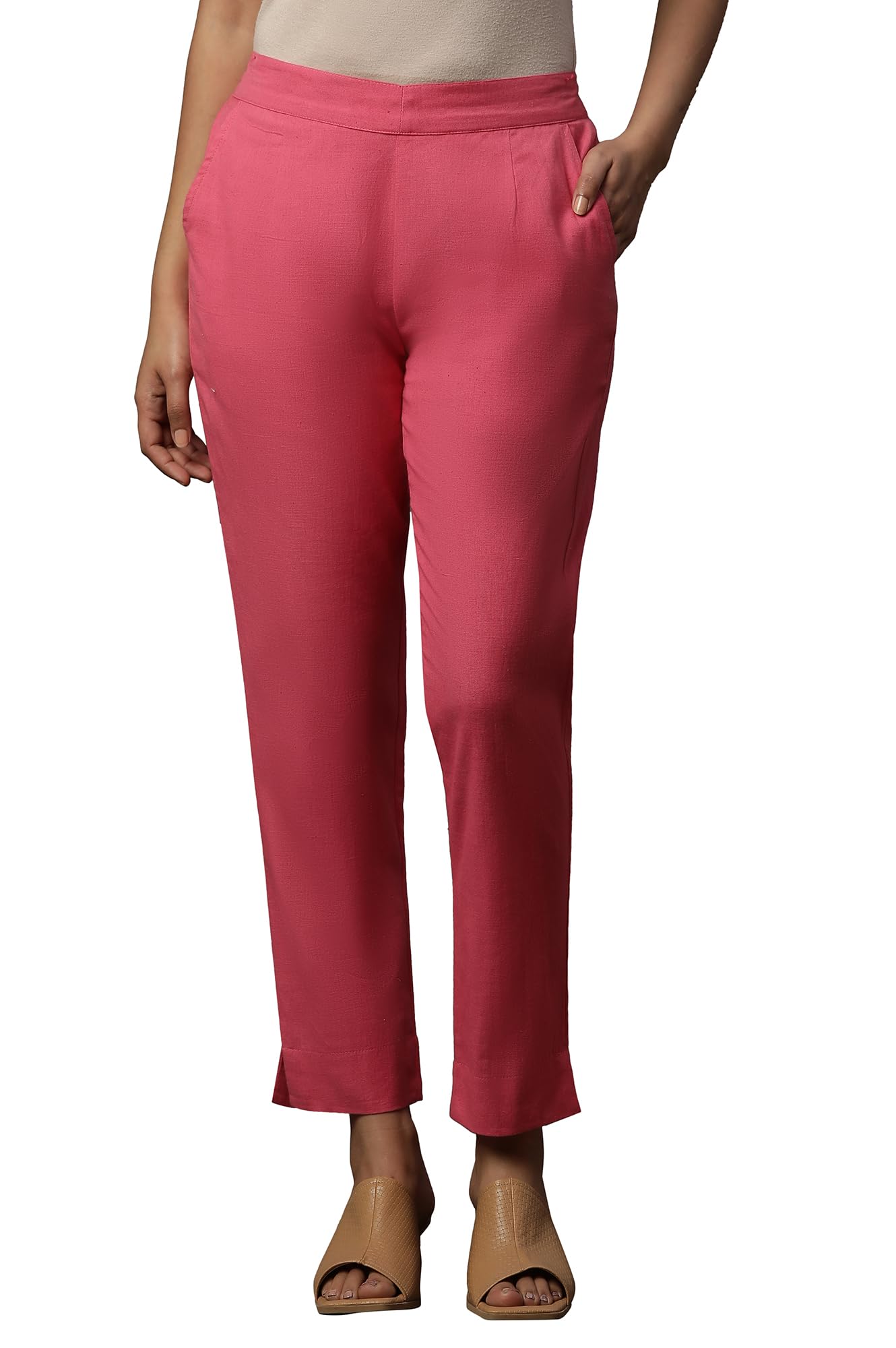 Women's Soild Ankle Length Mid-Rise Trouser-image-39