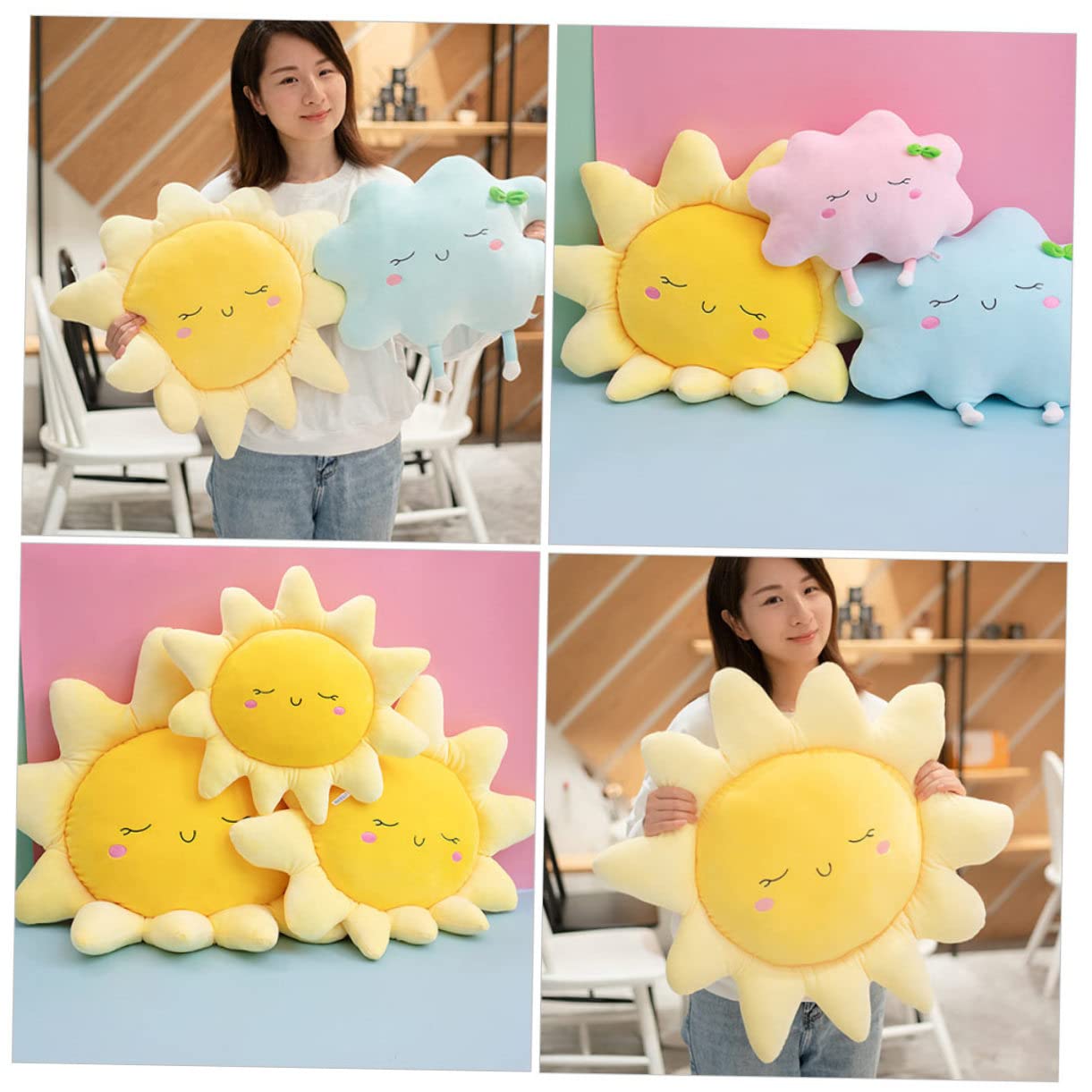 Beaupretty Cuscino Sole Morbido in Cotone Pp Cuscino Peluche Decorativo Per Bambini E Relax Casa Divano Letto