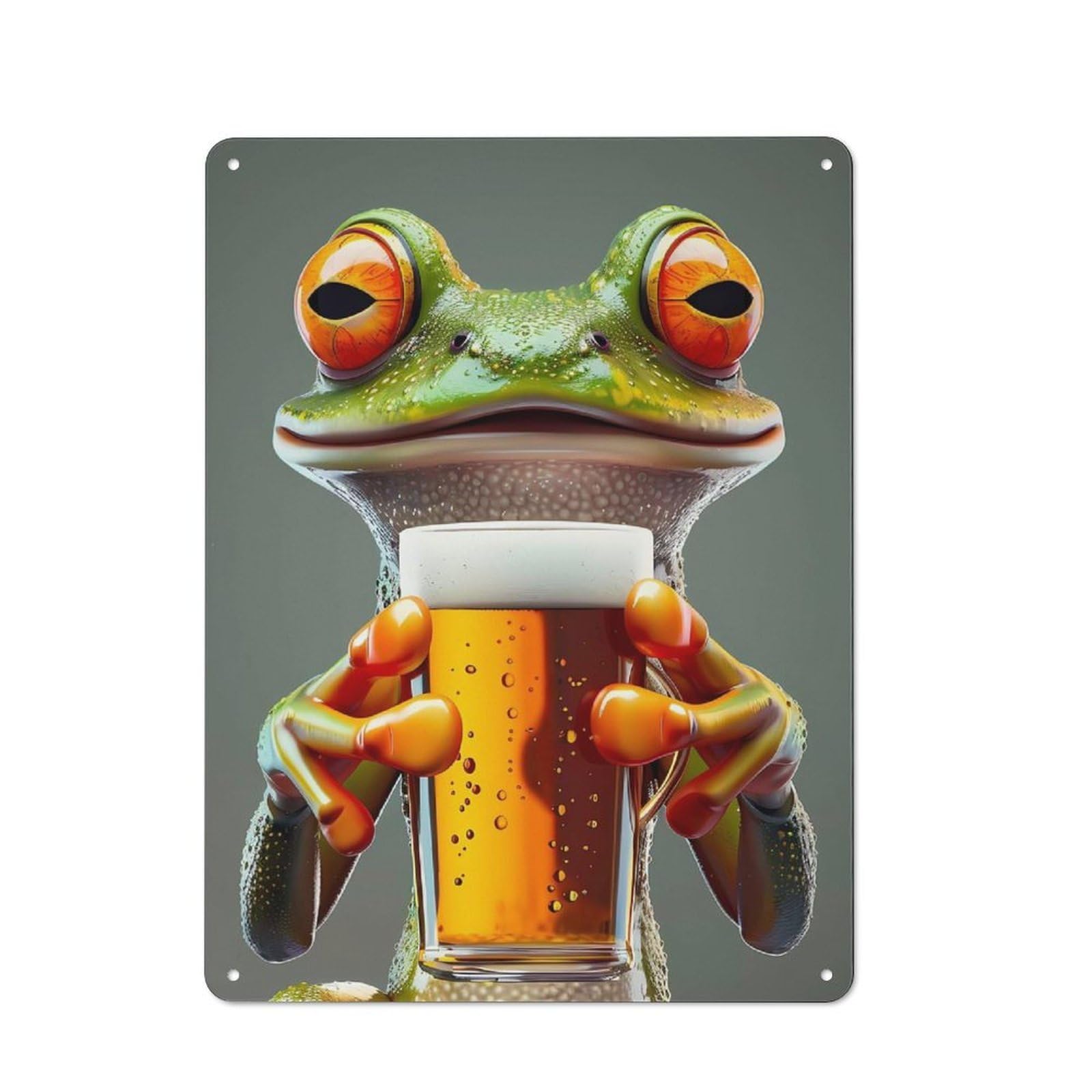 Junmoney Frog Beer 40X30cm Retro Tin Sign With For Dining Room Or Kitchen, For Metal Sign Collectors, For Garage And Workshop Walls