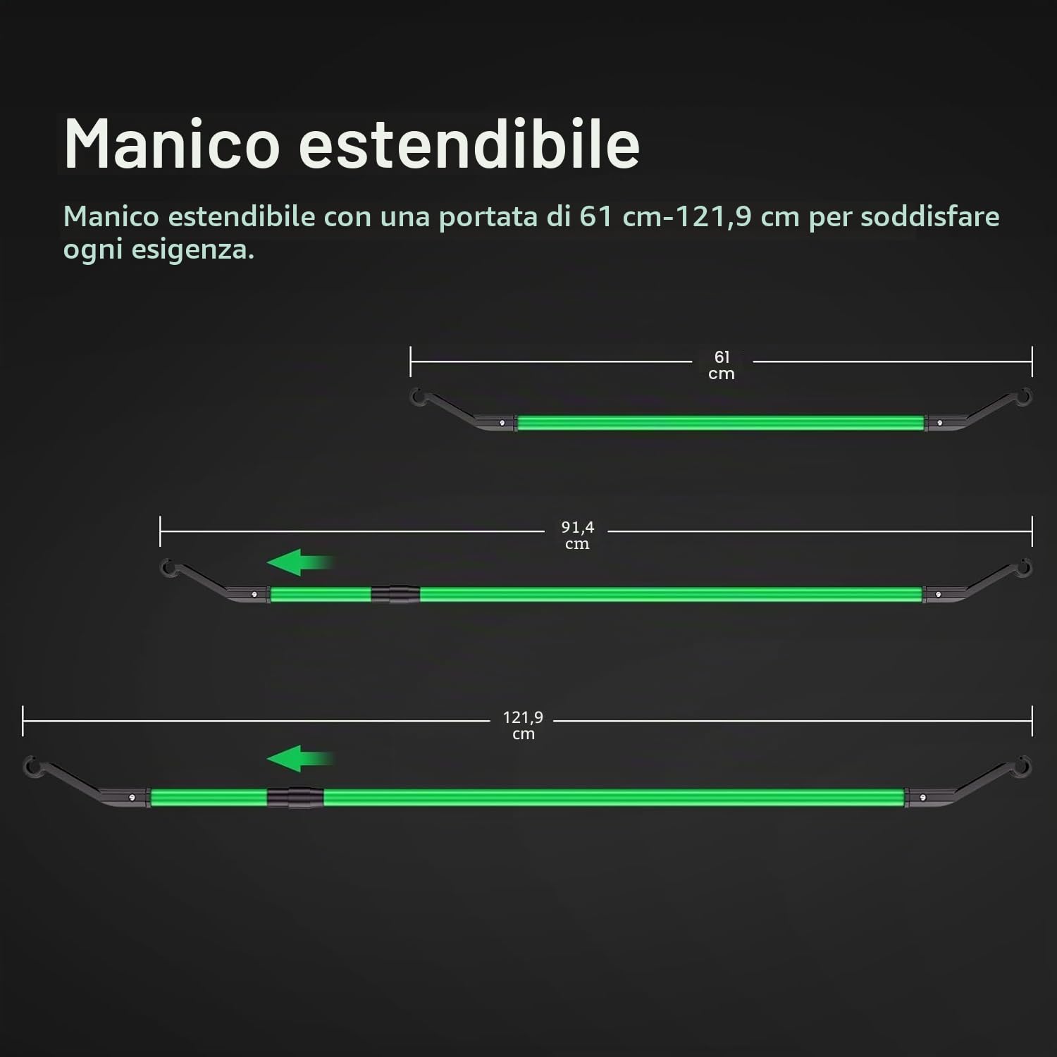 VIVOSUN Kit per la Coltivazione di Tende ad alta CFM, Gamma di pali verdi da 24"-48", Adatto per Tende da Coltivazione da 2'x2', 3'x3', 4'x2' e 4'x4', Confezione da 4 pz.