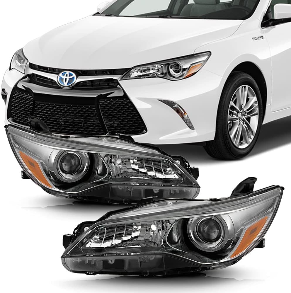 Amazon.com: ACANII - For 2015 2016 2017 Toyota Camry Headlights Black ...
