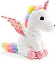 Sew Butiful 8" White Unicorn Stuffed Animal Plush - Soft Cute Toy Gift for Girls 3-8, Toddler Birthday Present