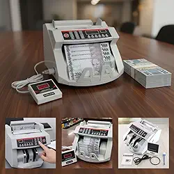 Máquina de Contar Dinheiro Notas Cédulas Detecta Nota Falsa UV/MG Alta Velocidade Bivolt