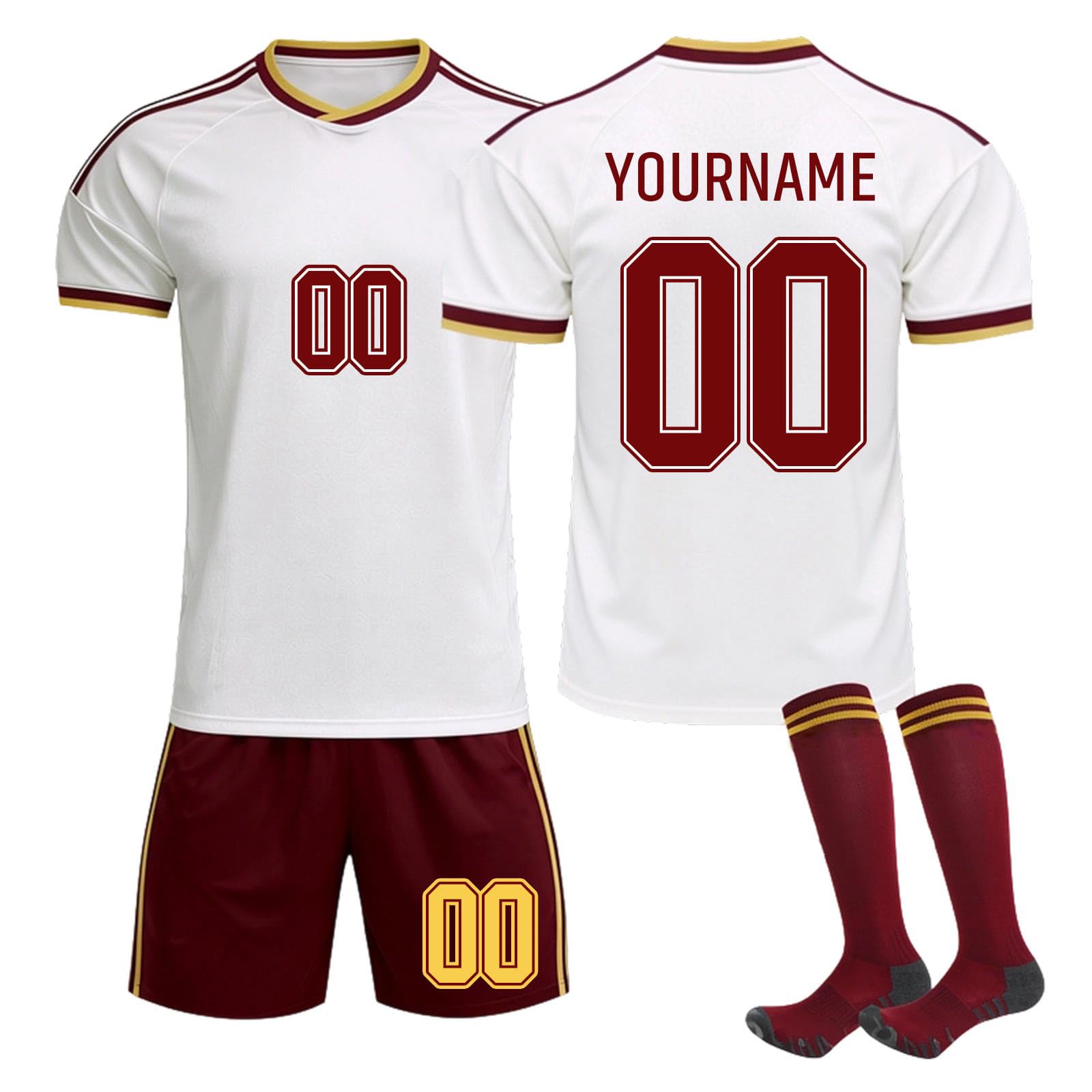 2026 Personalizada Equipacion Futbol Camiseta Fútbol Niño/Adulto con Nombre/Número, Set Completo 3 Piezas Camisetas y Shorts y Calcetines para Entrenamientos, Eventos de Equipo, Regalo de Aficionados — view 18