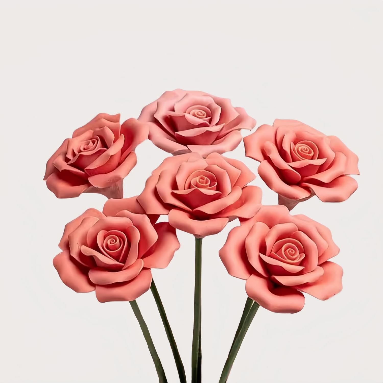 9 pcs Handmade Ceramic Roses,Featuring Vibrant Colors and Intricate Petal Details，Wedding Decoration Christmas Decor Gift Providing Long-Lasting Beauty Without The Hassle (Colour)