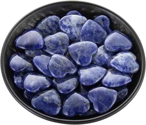 Miniatura 3 de Piedras de corazón de lapislázuli naturales pulidos, cristales y piedras curativas de cuarzo a granel para Wicca, Reiki, energía curativa, piedras