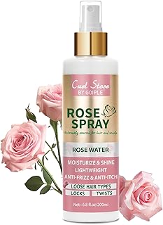 6.8Fl.oz Rose Water Hair Spray for Scalp Moisturizing, Natural Loc Gel for Retwist, Rosewater