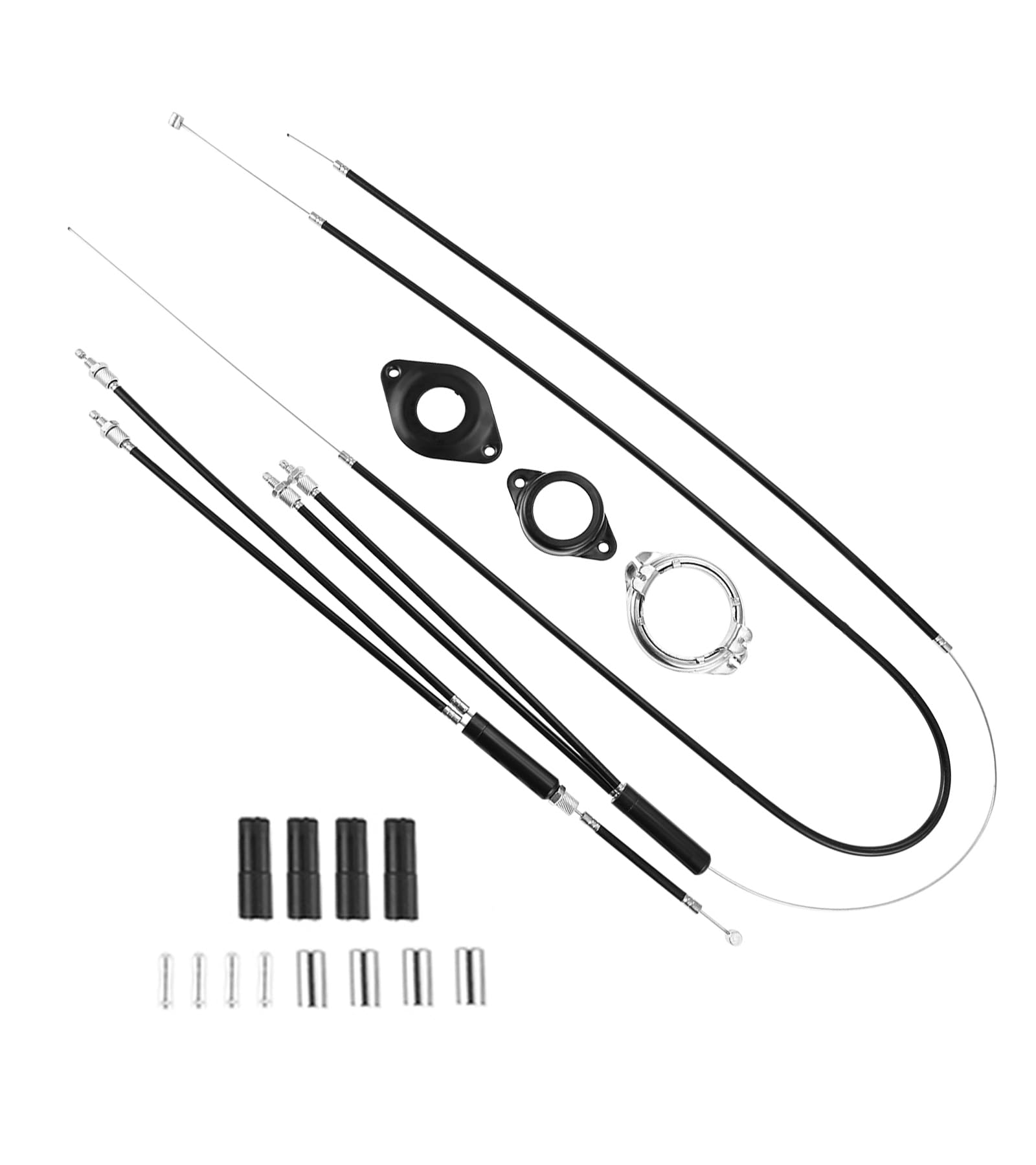 SURIEEN Bike Gyro Brake Cables Front + Rear (Upper + Lower) with Spinner Rotor Complete Set, BMX Bicycle Brake Lines Set for Most Gyro Systems and 20" Bikes