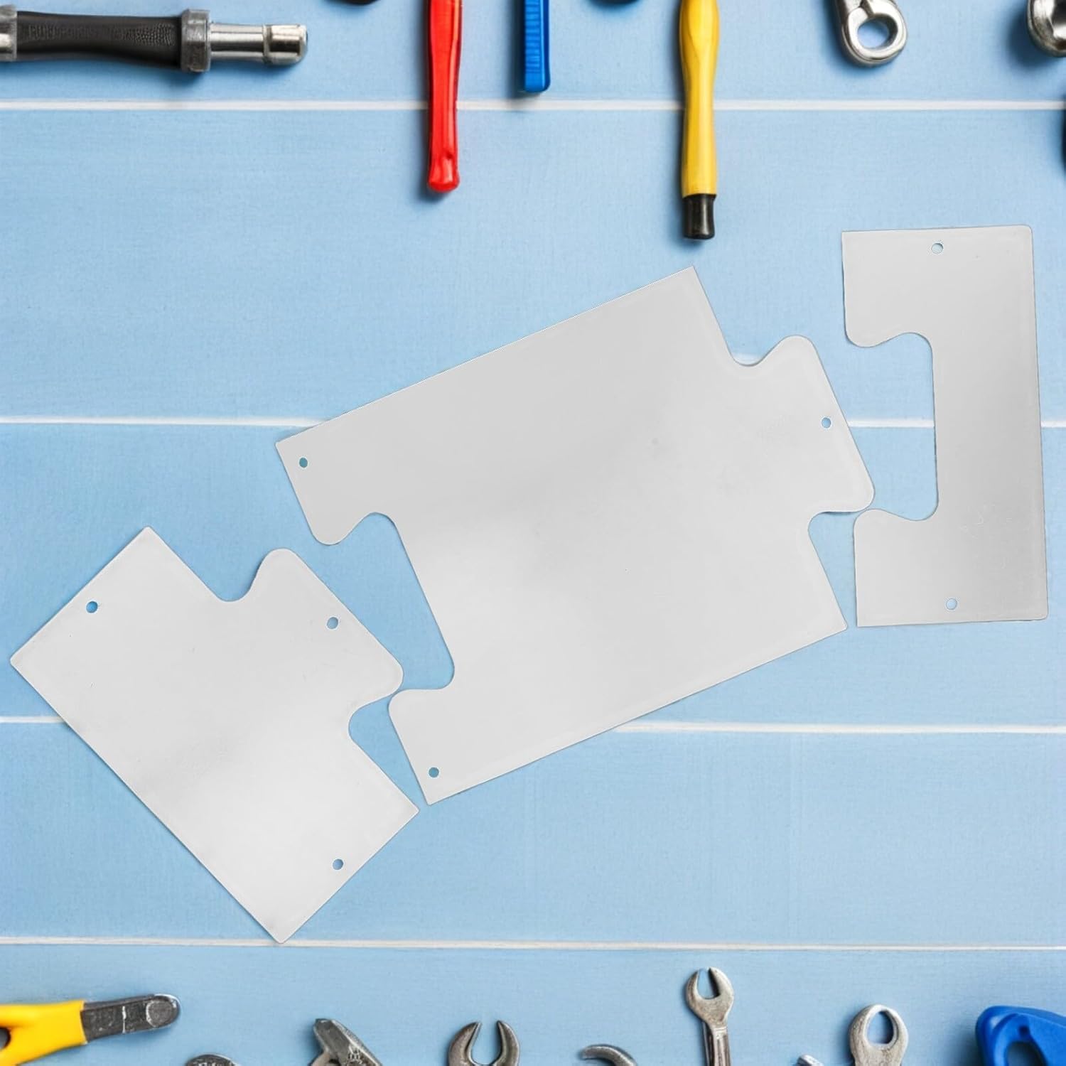 Stainless Steel Door Kick Plate Heavy-Duty Anti Bottom Kick Plates Scratch Resistant Metal for Interior and Exterior Doors 8x34 Inch Split Panel