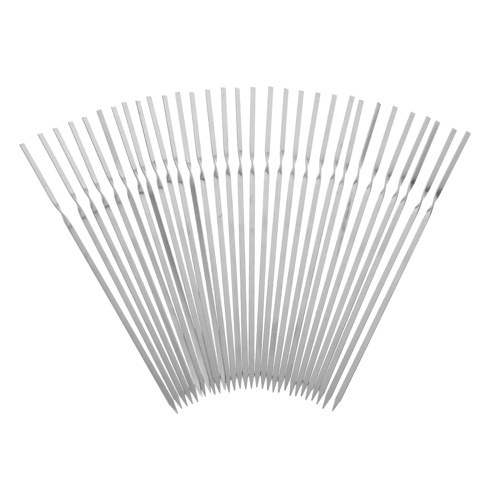 Spiedini Barbecue in Inossidabile Riutilizzabili Design Antiscivolo e Resistente al Accessori Grilling per Carne e Verdure