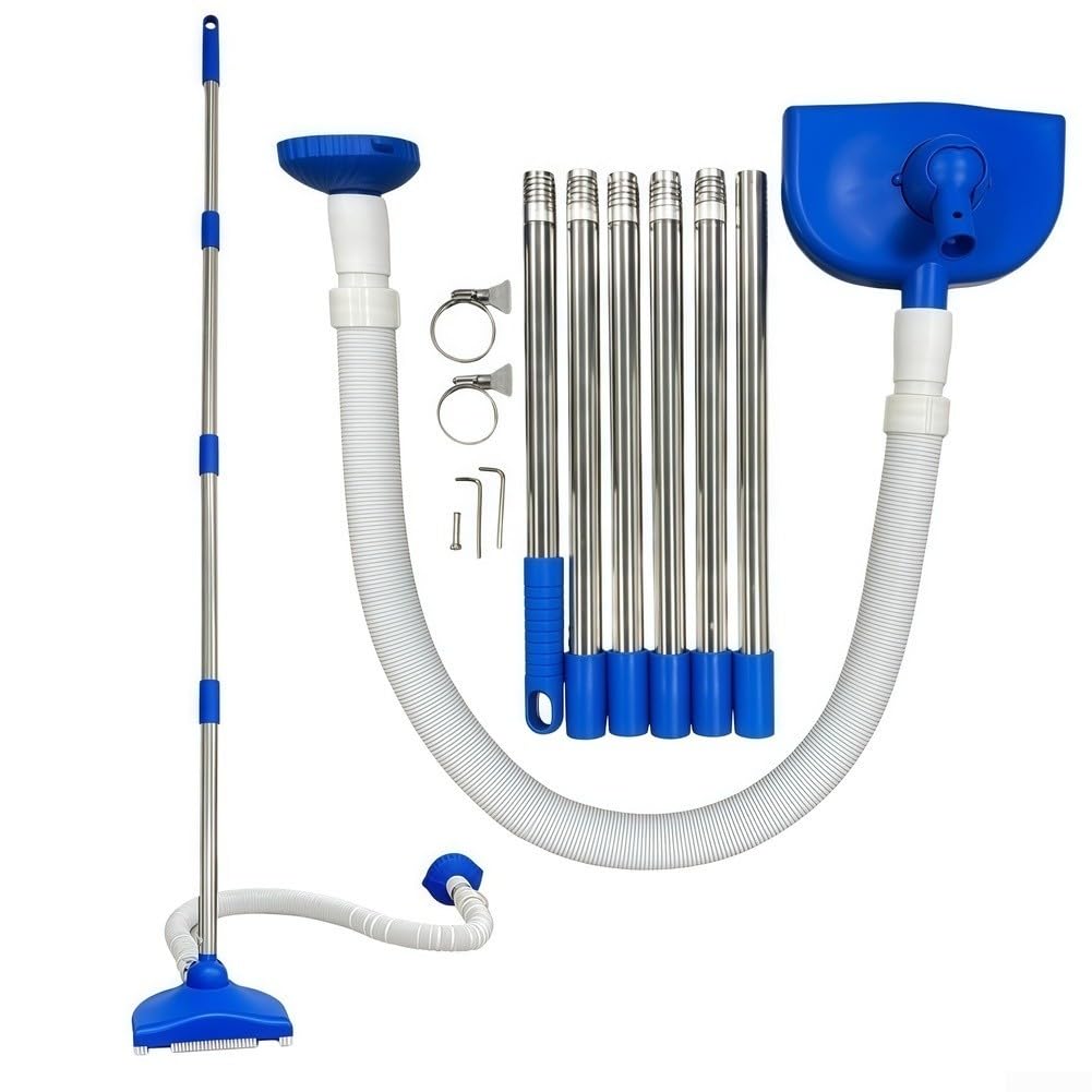 para aspirador Piscina con Circulación de Agua para Profunda de Fondos y Paredes en Piscinas Desmontables Gris(Gray, 4 Sections)