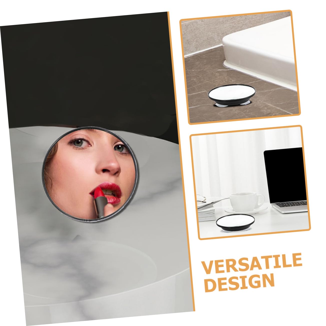 VICASKY 5 espejos de maquillaje para baño, espejo de viaje con luz LED, con ventosa, espejo de aumento, espejo de aumento de 30 aumentos, acrílico