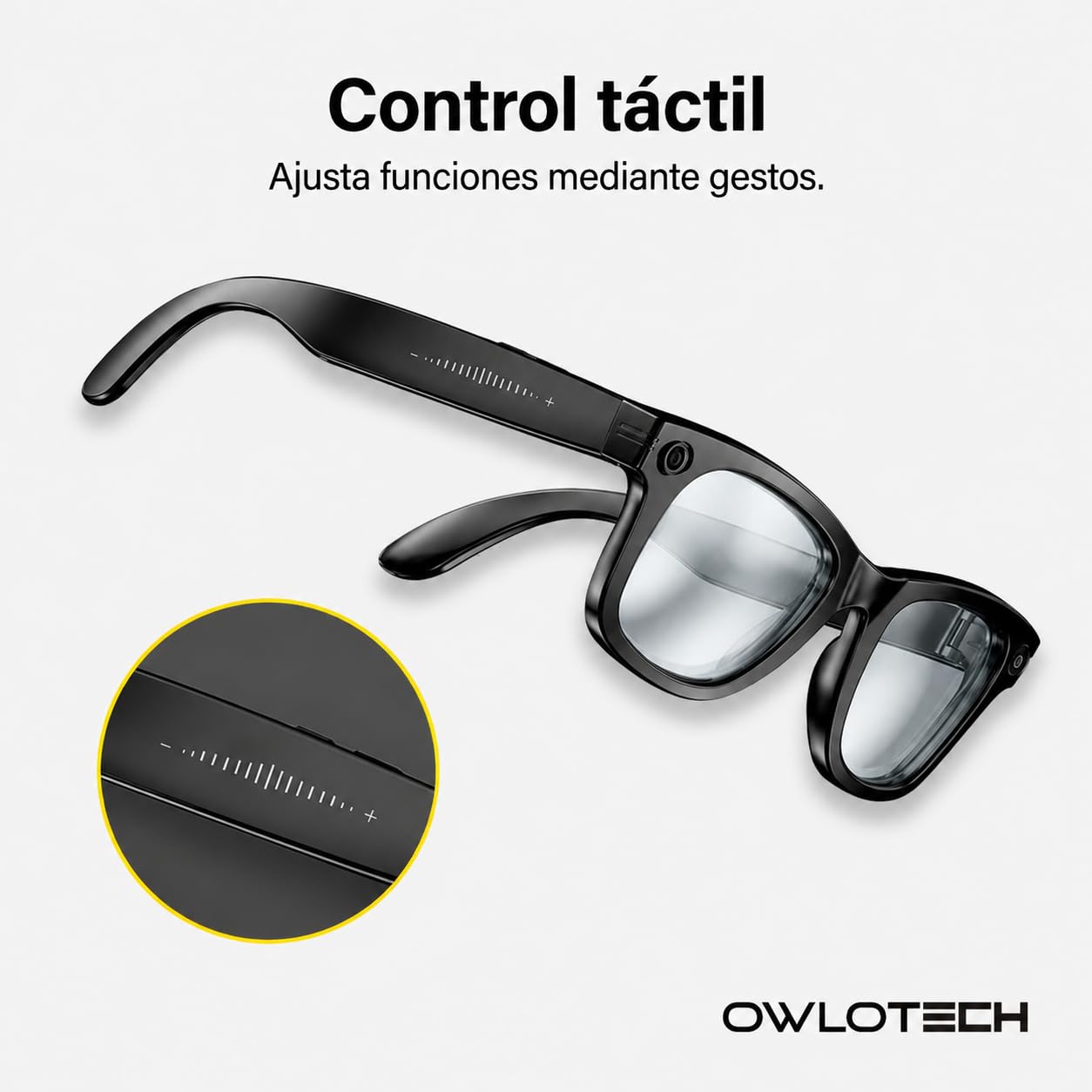 Lens AI Lunettes intelligentes avec appareil photo 32 Mpx, 32 Go, WiFi et Bluetooth, traduction en temps réel, contrôle vocal et tactile, IP65 (verre photochromique)