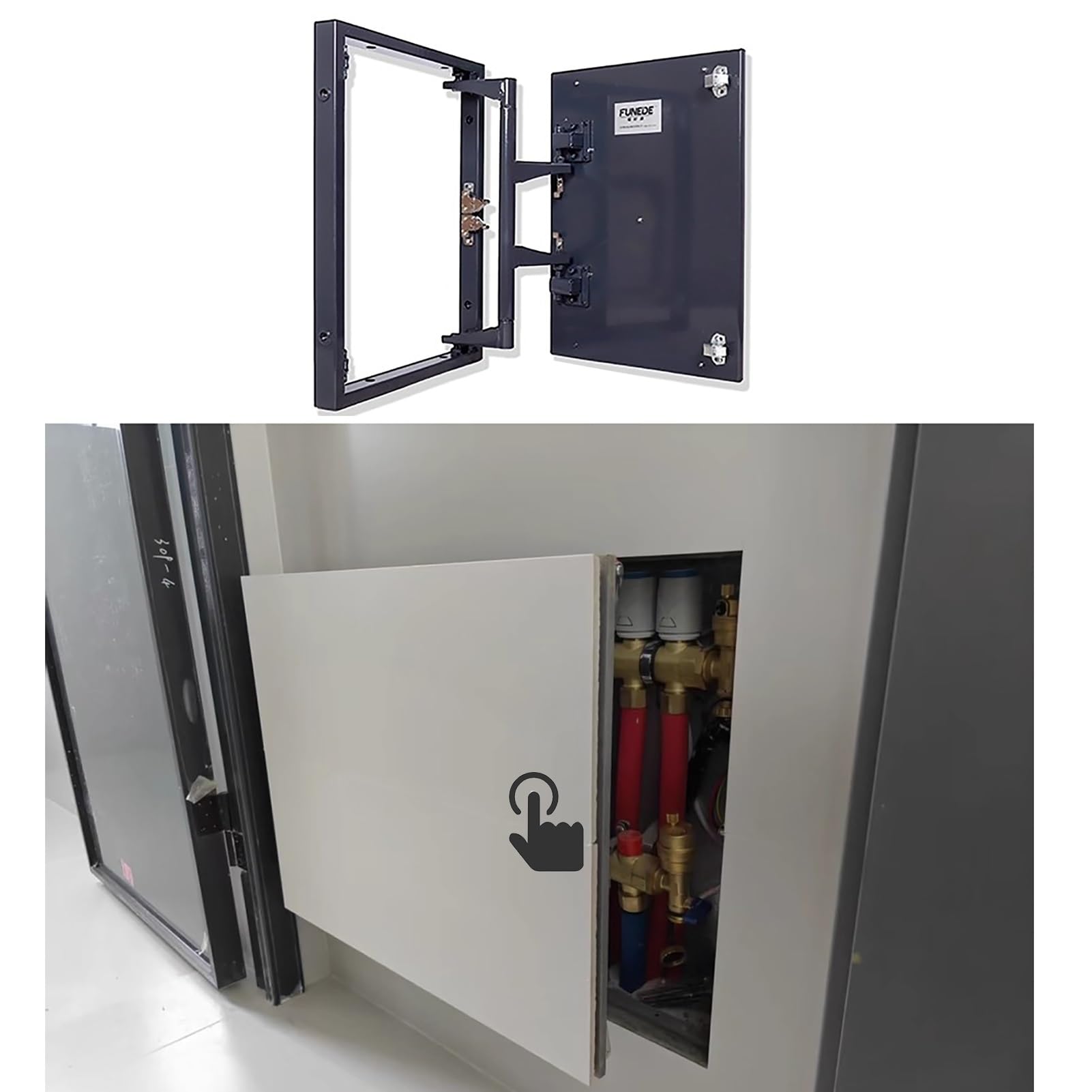 Panel dostępu do inspekcji premium, od 250 x 250 mm do 600 x 600 mm, montowany na ścianie do płyt kartonowo-gipsowych (płytki), drzwi wejściowe 450 x 800 mm / 18x32in (18 x 32 cale) łatwy montaż