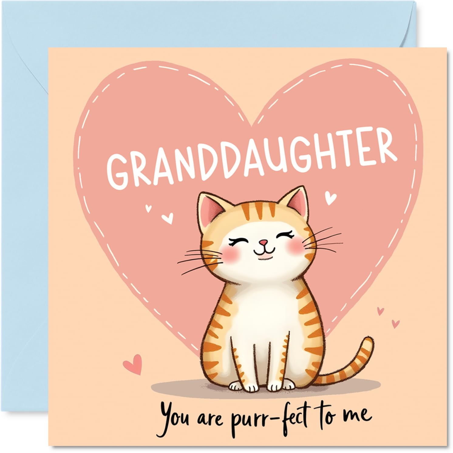 Granddaughter Birthday Card - You are Purr-fect - Happy Birthday Cards for Granddaughter from Grandad Grandma, 145mm Cat Bday Greeting Cards