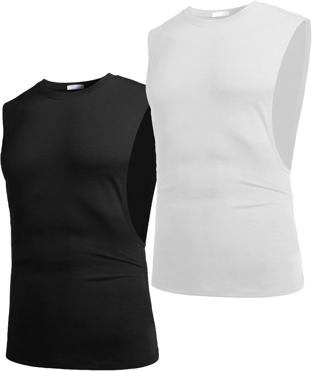 COOFANDY Men Workout Tank Top 2 Pack Gym Bodybuilding Sleeveless Muscle T Shirts - Image 4