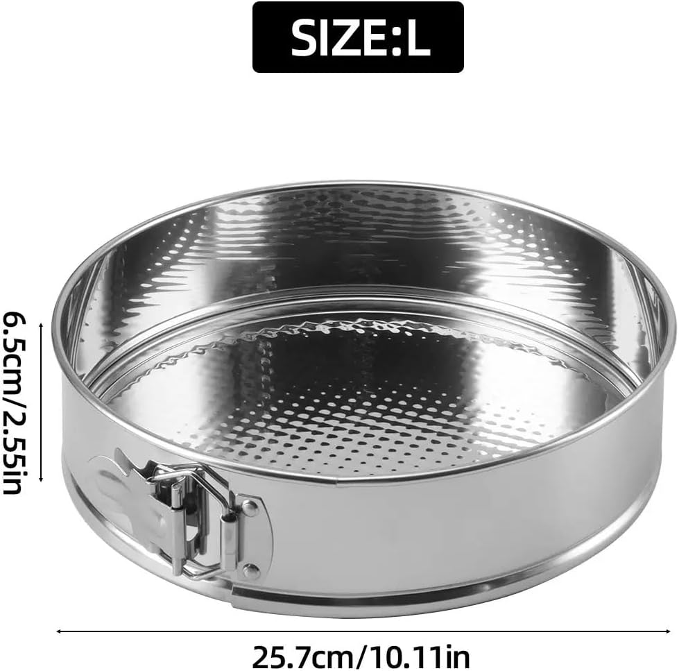 Tunyet 10 Inch Non-Stick Springform Pan with Removable Bottom - Stainless Steel Cheesecake Pan for Ovens & Pressure Cookers