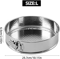 Tunyet 10 Inch Non-Stick Springform Pan with Removable Bottom - Stainless Steel Cheesecake Pan for Ovens & Pressure Cookers