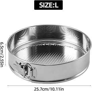 Tunyet 10 Inch Non-Stick Springform Pan with Removable Bottom - Stainless Steel Cheesecake Pan for Ovens & Pressure Cookers