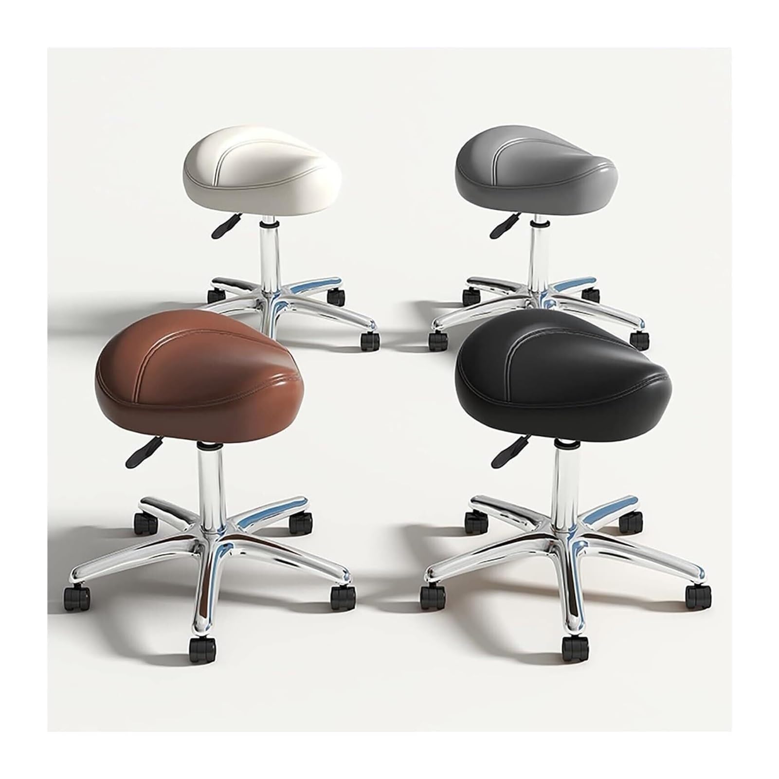 Silla de Oficina, Silla de Escritorio, Taburete con Ruedas, Giratorio, Altura Ajustable, Taburete ergonómico Resistente for Laboratorio, clínica,(B)
