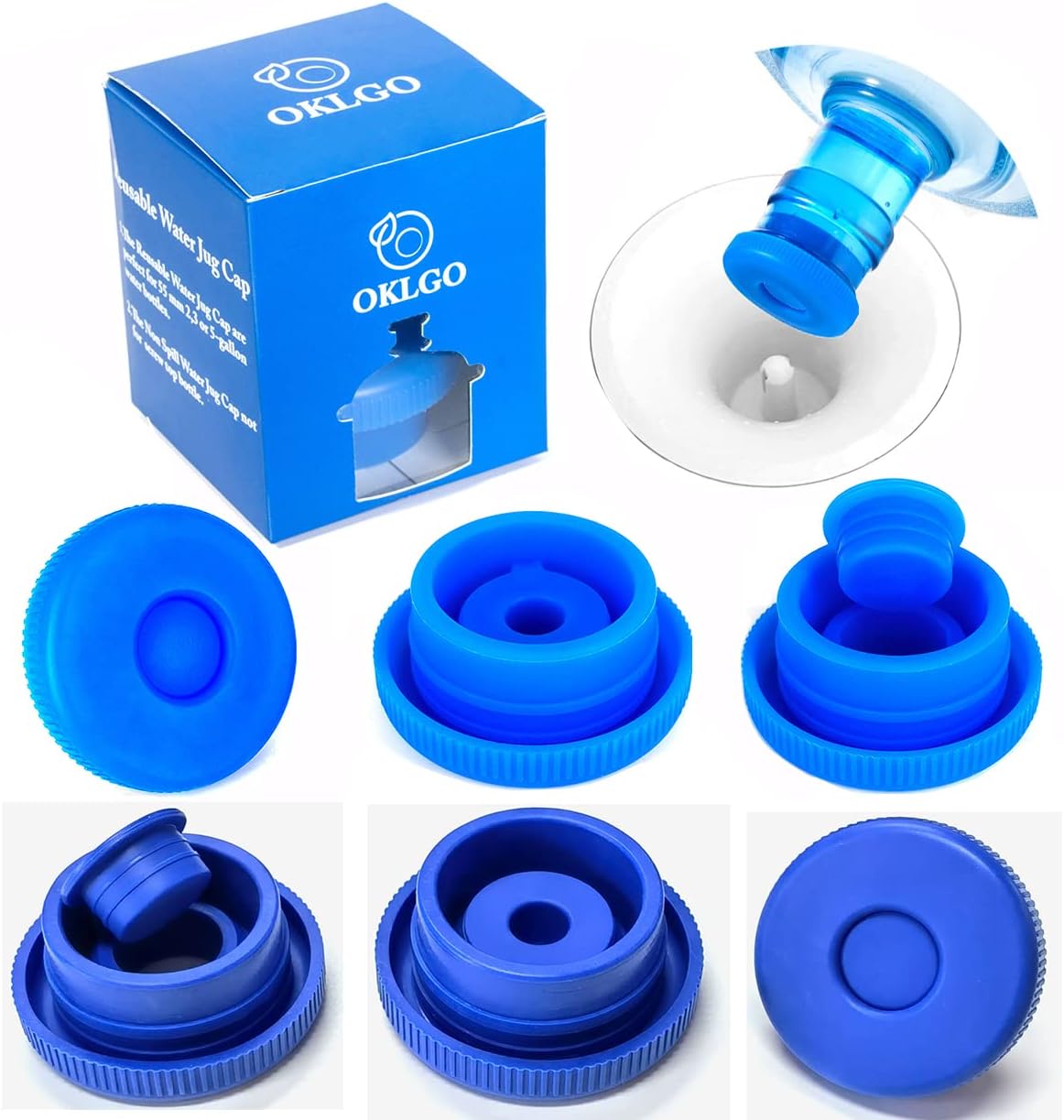5 Gallon Water Jug Reusable Cap NonSpill 55mm Water