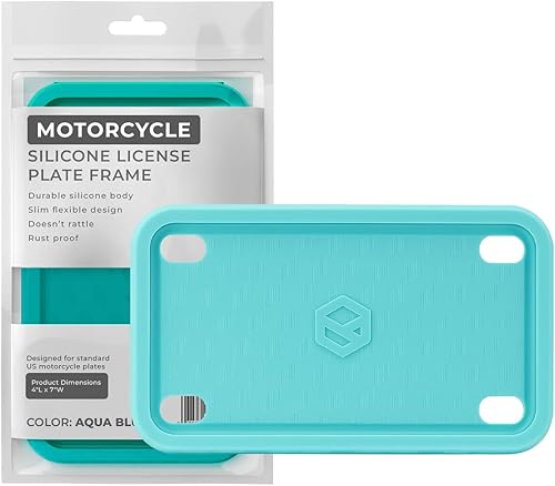 Rightcar Solutions Marco de matrícula de motocicleta de silicona de alta calidad, a prueba de óxido, a prueba de sonajeros, resistente a la Azul