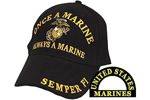 Once A Marine Always A Marine Semper Fi Embroidered Hat Black