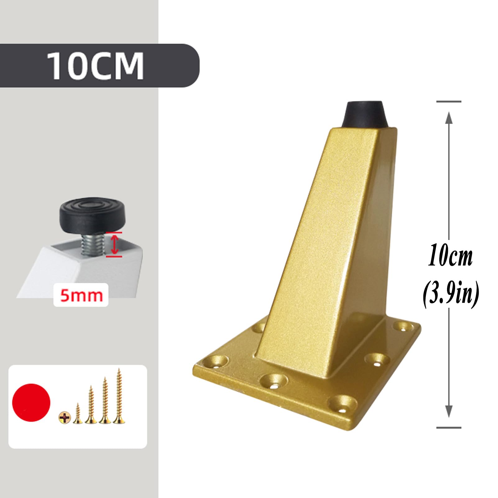 Patas de Muebles, Pack de 4 Patas de Muebles, Patas de Cocina Ajustables de Aleación de Aluminio Patas de Armario Triangulares Hipotenusa Patas de Sofá para Muebles de Armario Sillas Sofá Mesa Armario