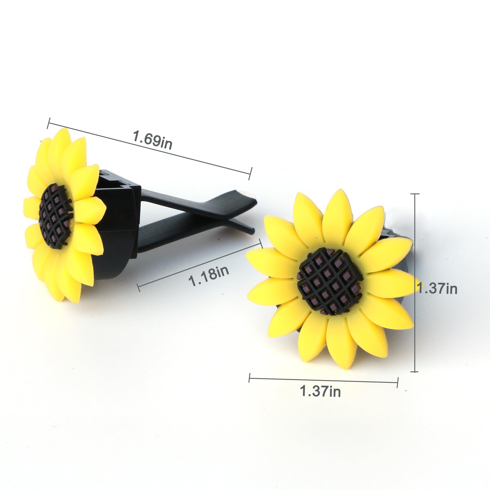 Air Vent Clip Sunflower Air Freshener Set Cute Sun Flower Car Accessories Gifts for Women 6pcs — view 7