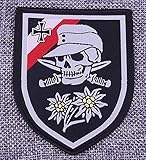 3-d works WKII Abzeichen, Patch, Stoffabzeichen Wehrmacht - Totenkopf Edelweiss