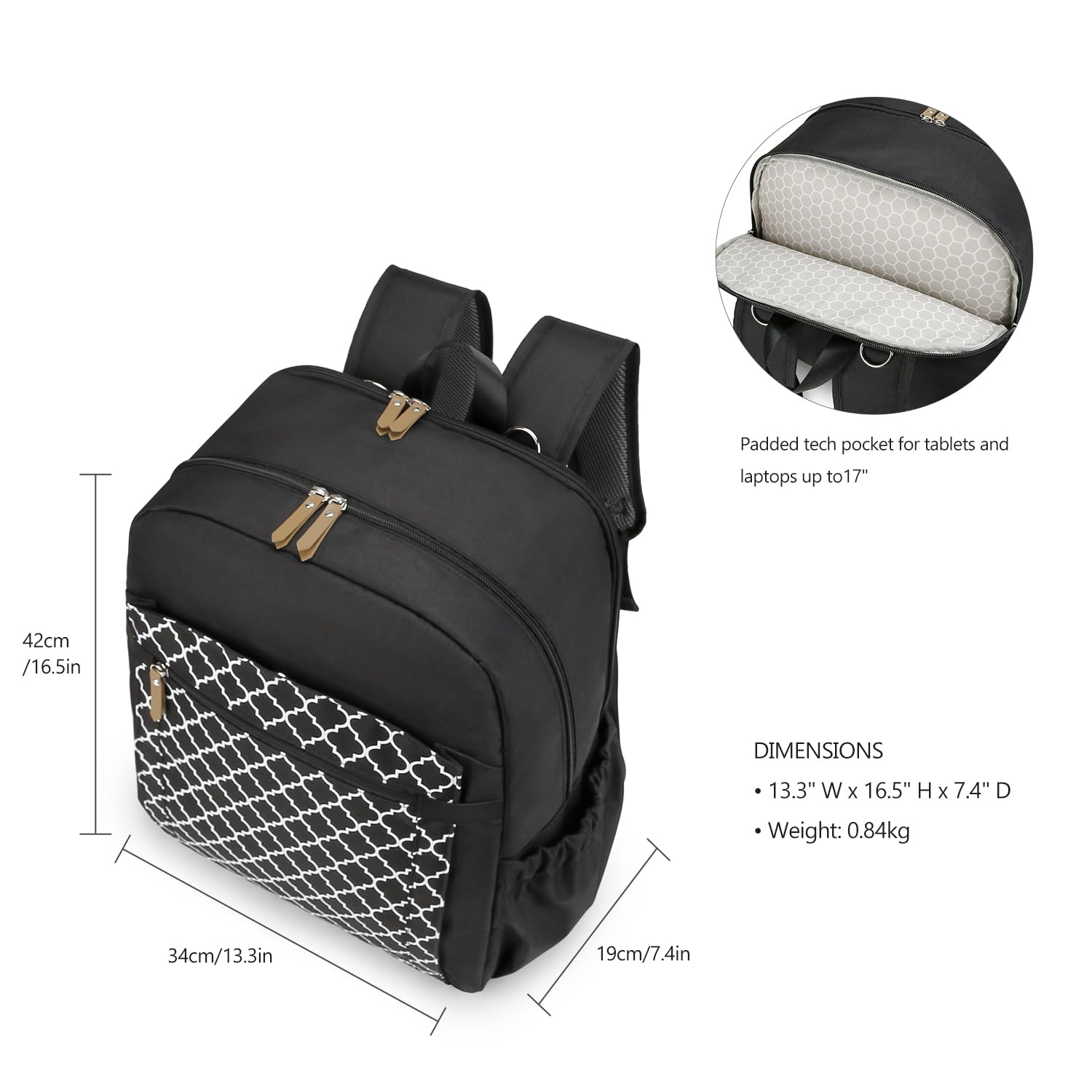 Mochila extractora de leche para Spectra S1, S2 Medela para madres trabajadoras, mochila para pañales con funda para laptop
