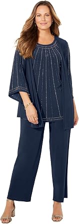 Catherines Womens Plus Size Luminary 3-Piece Pant Suit